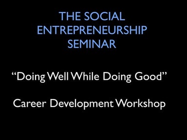 Doing well while doing good workshop