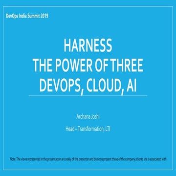 Harness the power of 3 Devops, Cloud, AI