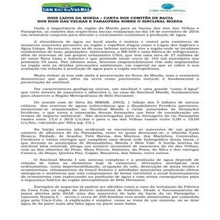 Carta _ Dois lados da moeda  