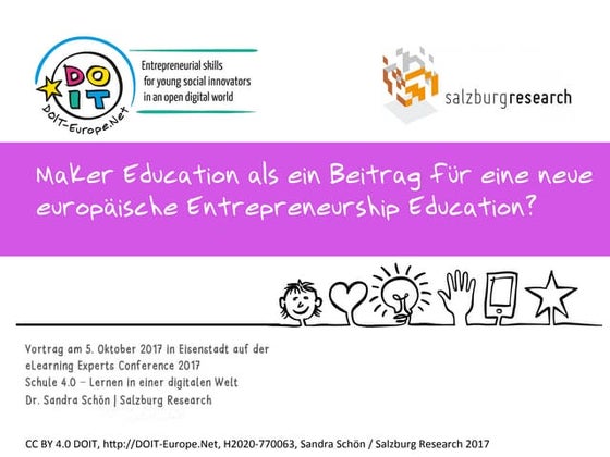 Maker Education als ein Beitrag für eine neue europäische Entrepreneurship Ed...