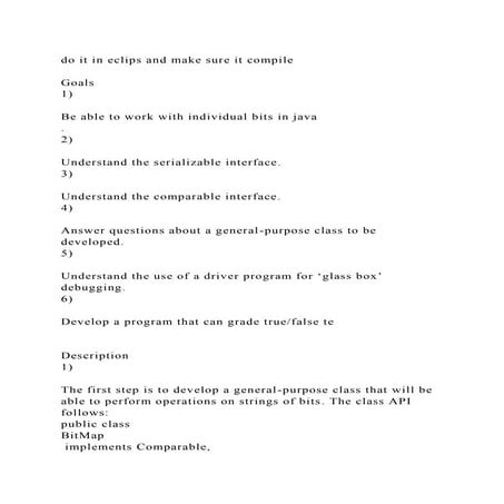 do it in eclips and make sure it compile Goals1)Be able to.docx