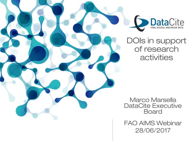 The case for Digital Objects Identifiers (DOIs) in support of research activi...