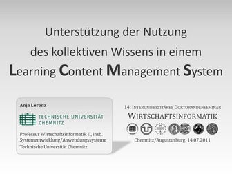 Unterstützung der Nutzung des kollektiven Wissens in einem LCMS