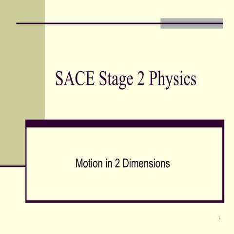 Comprehensive Guide to Motion in Two Dimensions for SACE Stage 2 ...