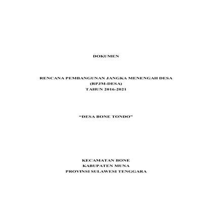Dokumen desa bone tondo