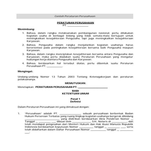 Dokumen legal ketenagakerjaan