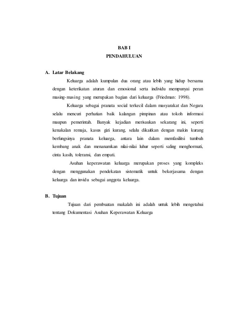 Dokumentasi Asuhan Keperawatan Keluarga Dokumentasi Asuhan Keperawatan Keluarga