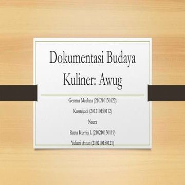Dokumentasi budaya - kue awug