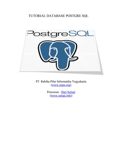 Tutorial Postgre Sql Pdf Tutorial Postgre Sql Pdf