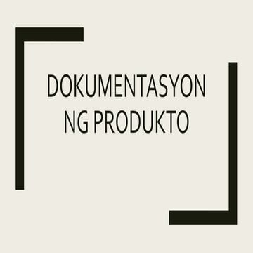 Dokumentasyon ng produkto