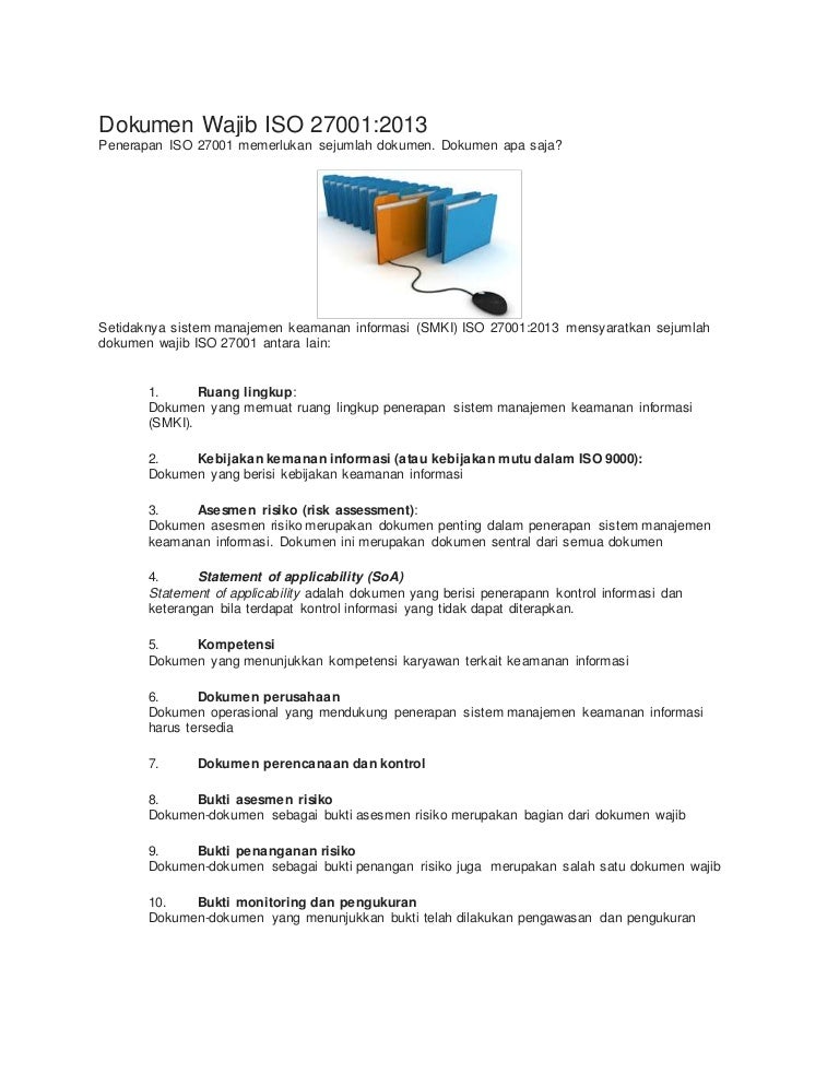 Dokumen Wajib Iso 27001