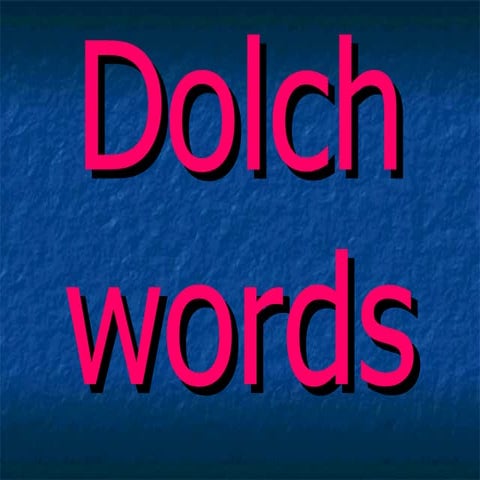 Dolch Word List 1