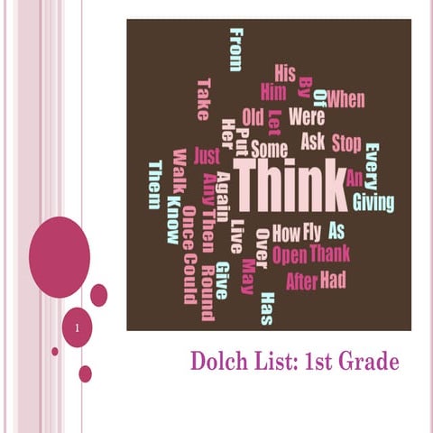 Flash Cards - Dolch Word List 1st grade