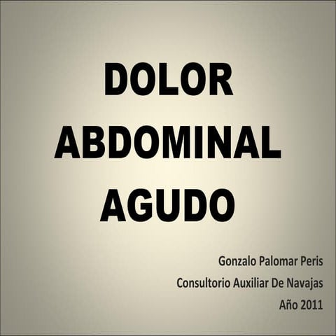 Dolor abdominal agudo