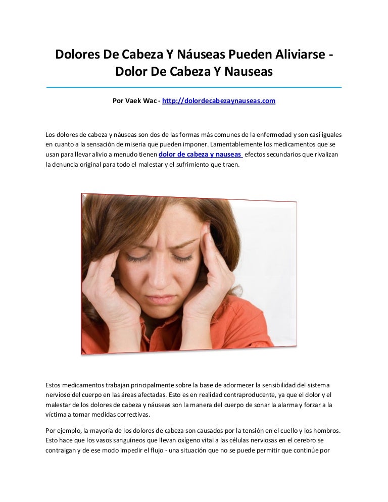 Dolor de cabeza y nauseas