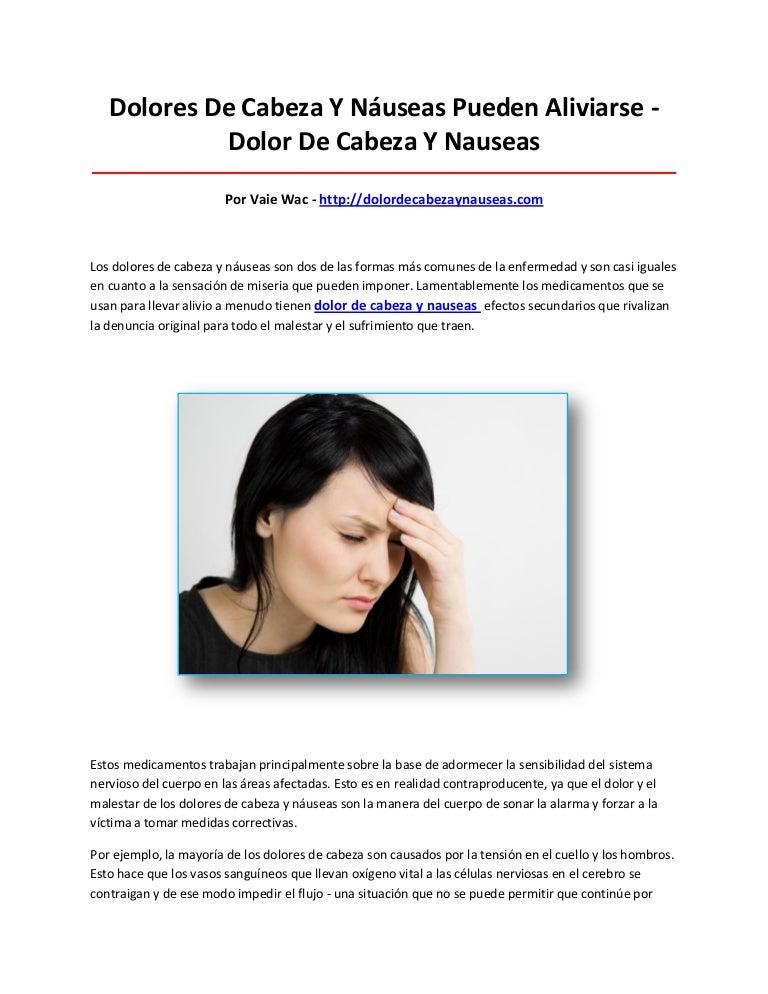 Dolor en el cuello y la cabeza y náuseas