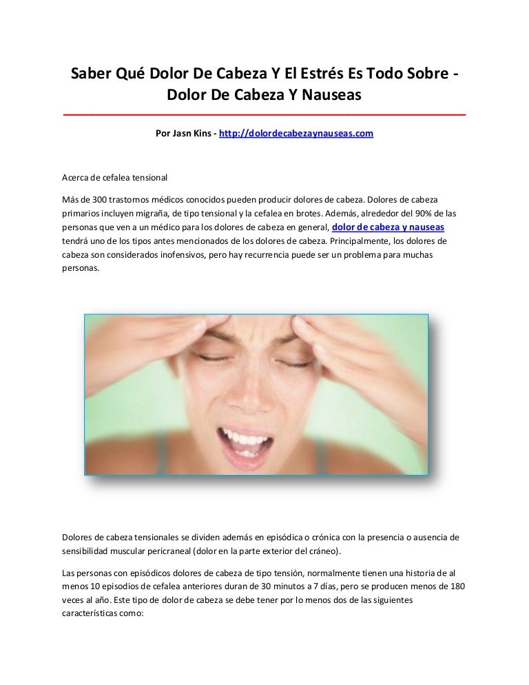 Dolor de cabeza y nauseas