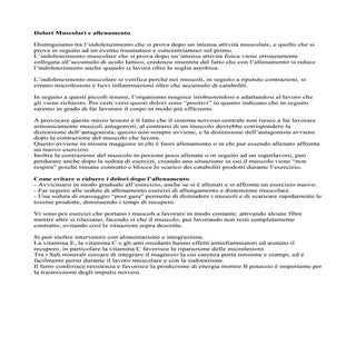 Dolore muscolare dopo l'allenamento