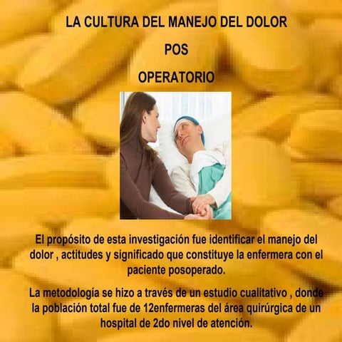Manejo del dolor posoperatorio | PPTX