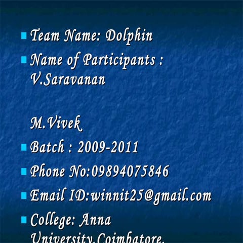Dolphin anna university