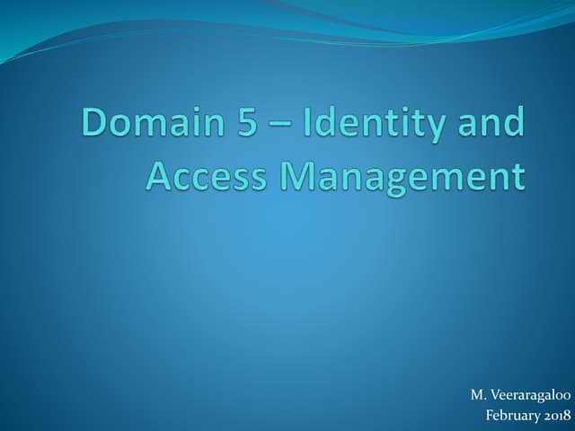 Domain 5 - Identity and Access Management 