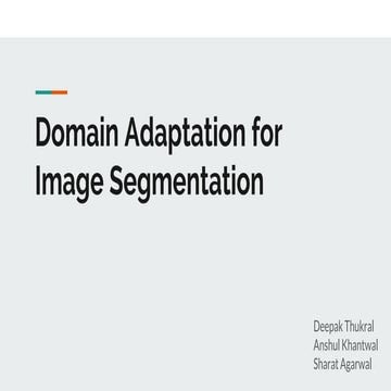 Domain adaptation for Image Segmentation