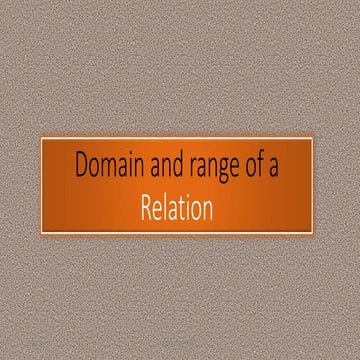 Domain and range of a RELATION