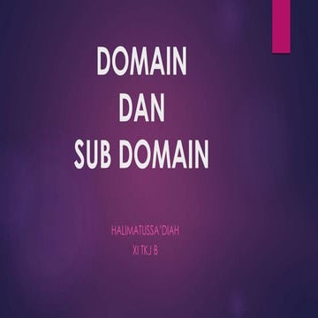 Domain dan sub domain