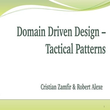 Domain Driven Design Tactical Patterns | PPT