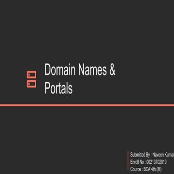 Domain Name and Web Portals 
