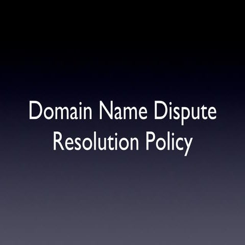 Uniform Domain Name Dispute Resolution