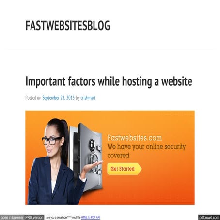 Important factors while hosting a website