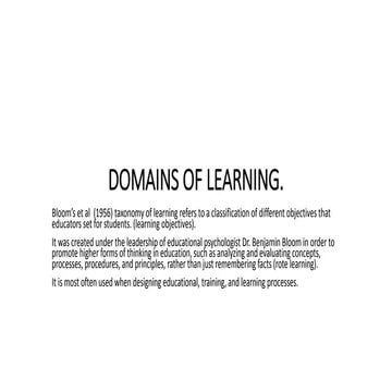 Domains of learning