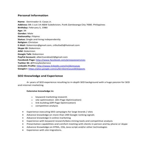 Dom casas resume | PDF