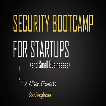 Security Bootcamp for Startups and Small Businesses 