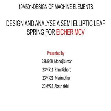 Design of machine elements - leaf spring design and calculation