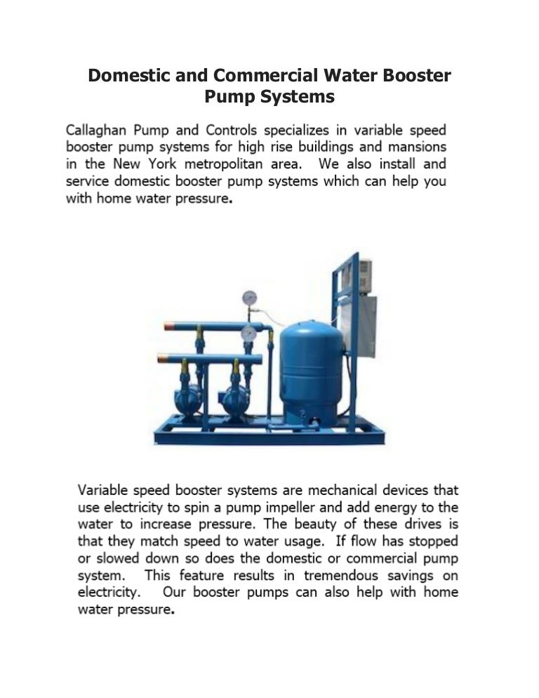 Domestic and Commercial Water Booster Pump Systems