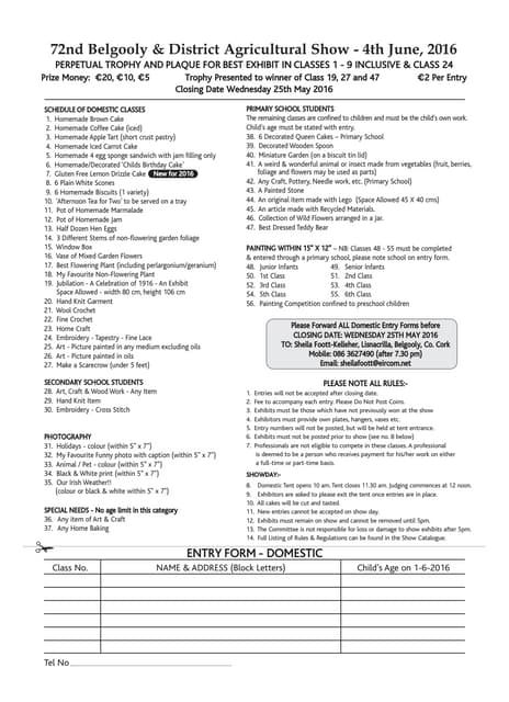 Horse and pony entry form | PDF