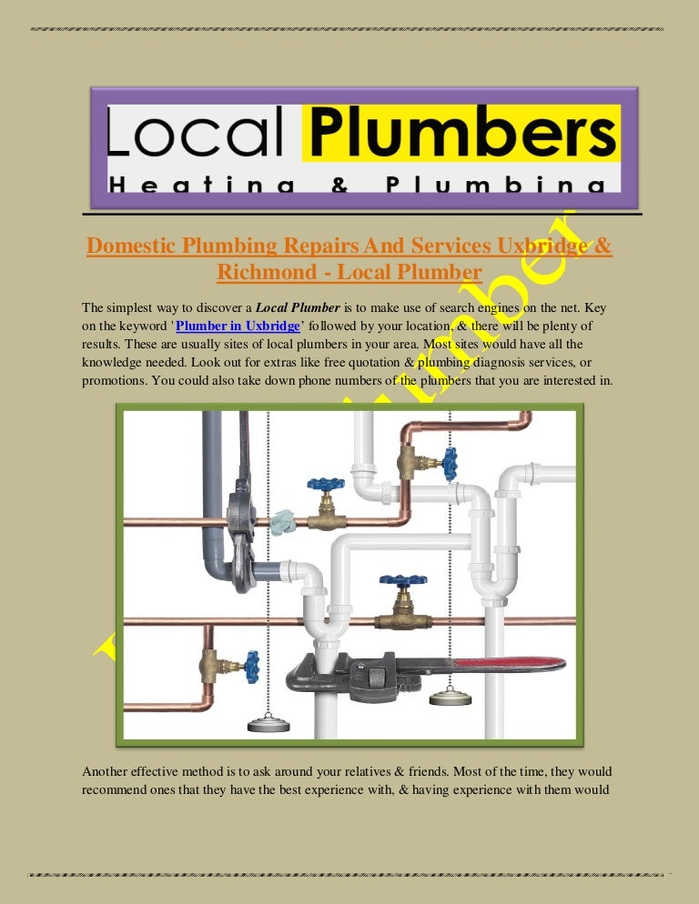 Domestic plumbing repairs and services uxbridge & richmond local pl…