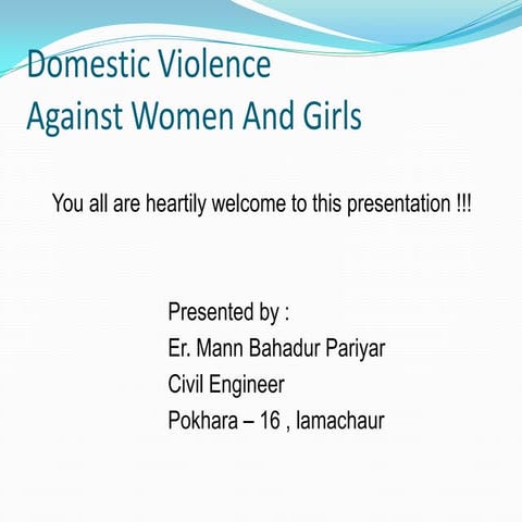 Domestic Violence  Against Women And Girls In Powerpoint (Created By Mann Bdr...