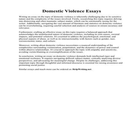 Domestic Violence Essays.pdf