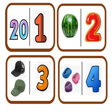 DOMINÓ - Representação numérica de 1 a 20.