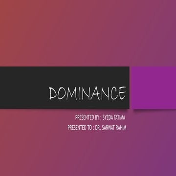 Dominance in plants .types of dominance with examples | PPTX