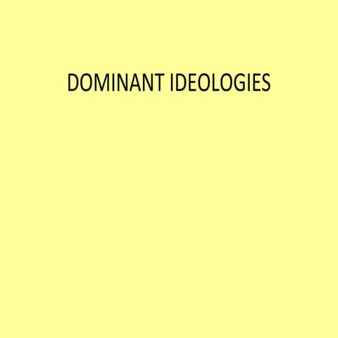 Dominant Ideologies Intro