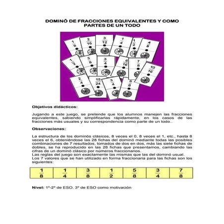 Domino de fracciones equivalentes 