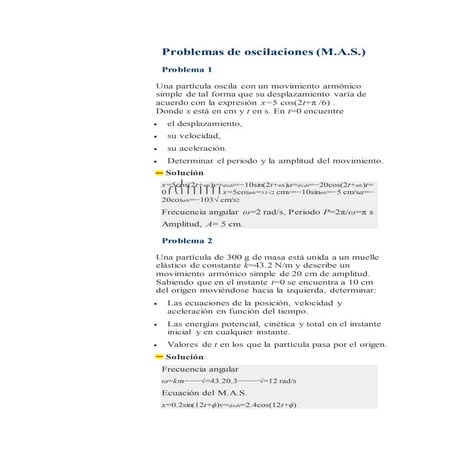 Domingo trabajo de fisica problemas de oscilaciones