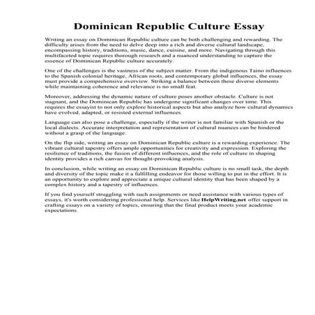 Dominican Republic Culture Essay
