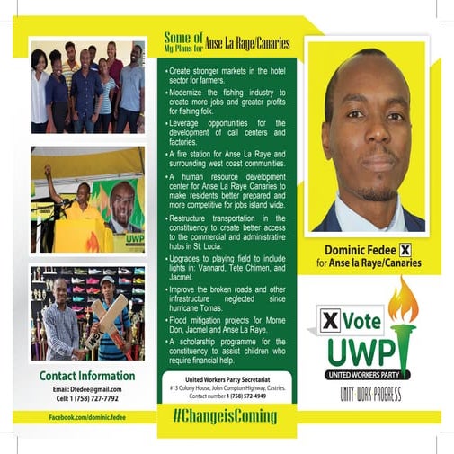 Dominic Fedee for Anse la Raye/Canaries