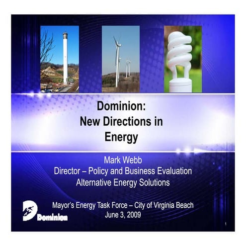 Dominion Power:  New Directions in Energy