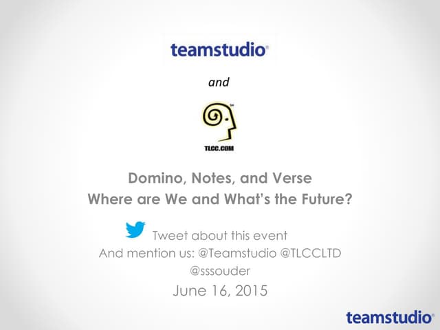 Domino, Notes, and Verse - Where are We and Whats the Future?